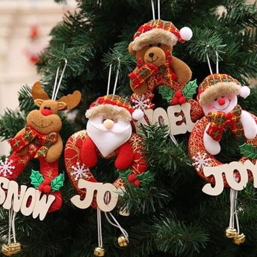 Cute Christmas Tree Decoration Santa Clause Snowman Elk Bear Doll Hanging Ornaments Christmas Decorations For Home