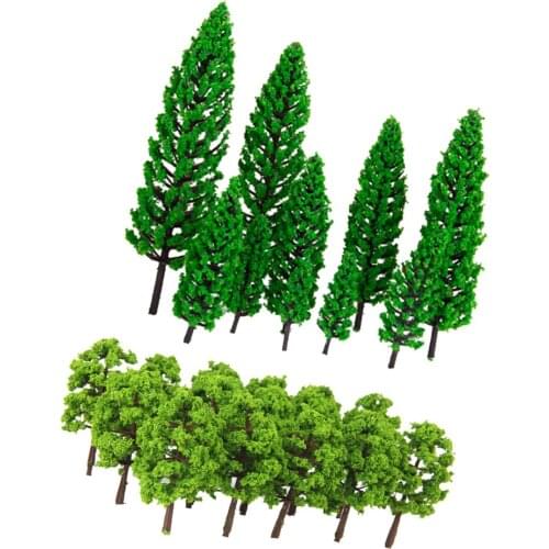 30x Model Railroads & Trains Building Painted Trees Miniature 4.8-16cm HO N 1:50-1:150