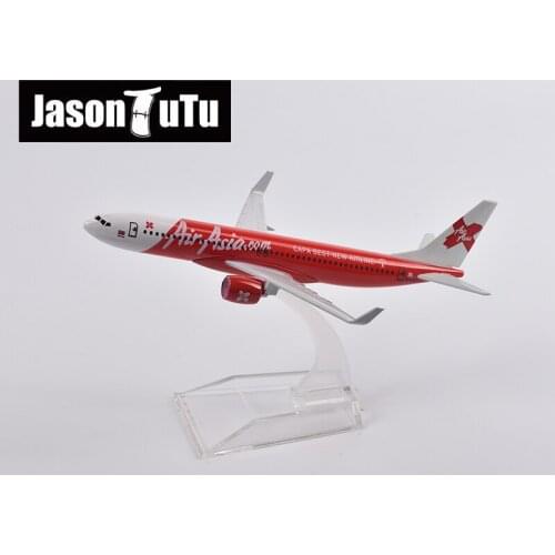 JASON TUTU 16cm AirAsia Boeing 737 Airplane Model Plane Model Aircraft Diecast Metal 1/400 Scale Planes Factory Wholesale