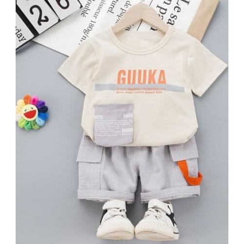 Boys Girls Clothes 2021 Summer Boys Baby Girls Clothing Sets Letter Print T-shirt Short 2Pcs for Kids Clothes 1-4Y Children
