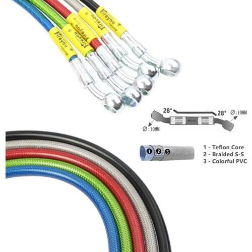 Braided Hose Brake Motorcycle ATV Pitbike DOT Cluth Hydraulic ReinforcedHose Pipe Tube Line Street Bike AN3 Steel 280 - 2400mm