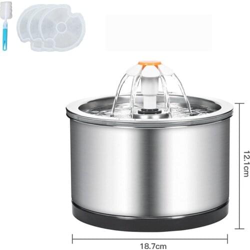 Stainless Steel Cat Water Fountain 2.5L Pet Drinking Bowl Pet USB Automatic Water Dispenser Super Quiet Drinker Auto Feeder