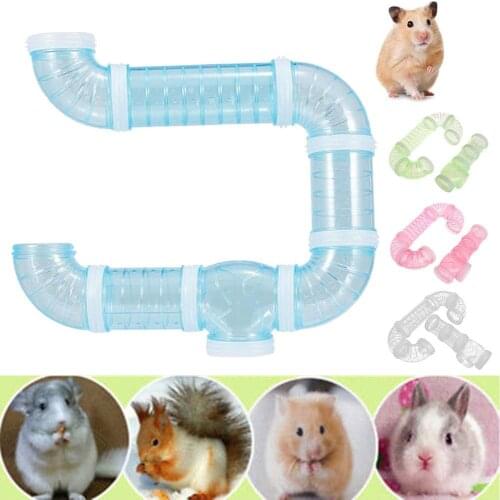 Transparent Hamster Rat Squirrel Cage Tunnel Tube Climbing Toy Small Pet Supply