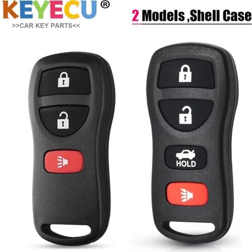 KEYECU Remote Control Car Key Shell Case Cover for Nissan Armada Frontier Murano Pathfinder Quest Titan Xterra, Fob 3/ 4 Buttons
