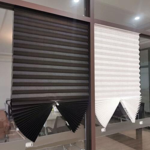 Self-adhesive Pleated Blinds Half Blackout Windows Curtains Bedroom Living Room Balcony Shades for Home Window Door