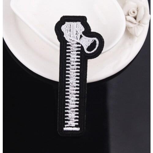 DIY Zipper Patches Badge Patches Clothing Cute Cartoon Patch Fabric Sewing Embroidered Applique For Jacket Jeans Clothing