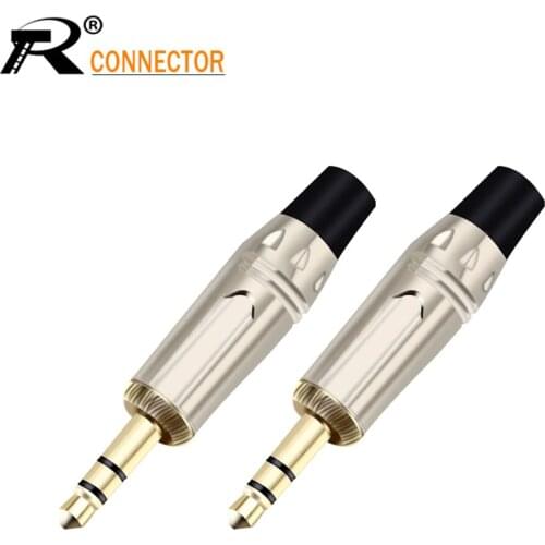 10pcs Zinc Alloy Jack 3.5mm Earphone Plug With Tail 3pole Stereo Male Plug Wire Connector for Audio Mic