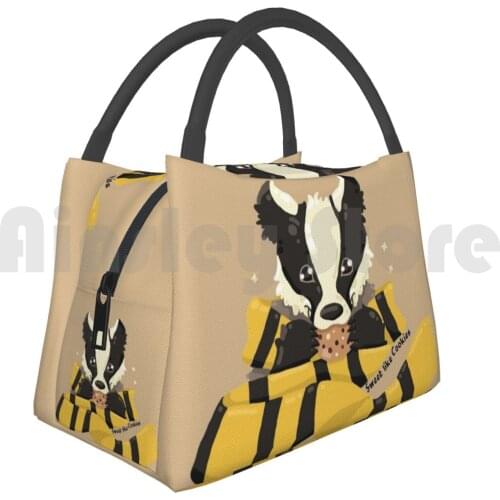 Cooler Lunch Bag Picnic Bag Sweet Badger Animal Badger Fantastic Friendly Sweet Smile Happy Eat Eating Black White