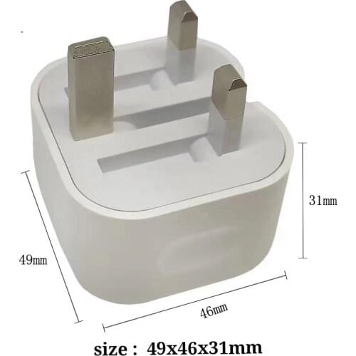 UK triangle charger 18W USB-C fast charge safe easy high current smart IC chip for iphone Android laptop MateBook air/pro