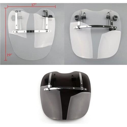 Universal Large 19" x17 Windshield Windscreen For Honda Kawasaki Suzuki Yamaha