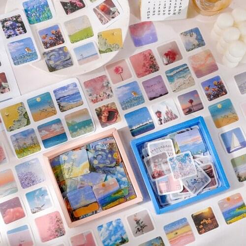 10pcs/1lot Kawaii Stationery Stickers INS oil painting series Diary Planner Decorative Stickers Scrapbooking DIY Craft Sticker
