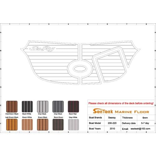 2008 SEARAY 200 -220 Swim Platform Pads 1/4" 6mm EVA Teak Decking