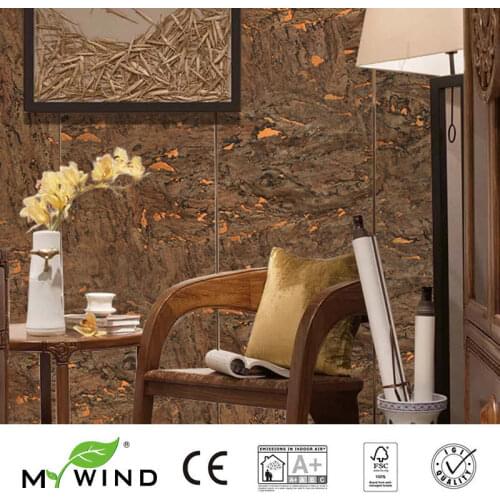 3d Wallpaper In Roll Home Decor 2019 MY WIND brown Gold burlywood Cork Wallpapers Luxury 100% Natural Material Safety Innocuity