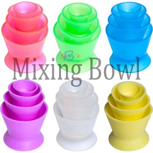 Dental Silicone Mixing Bowl Cup Silicone Mixing Bowl Cup Dental Medical Equipment Rubber Mixing Bowl 4 pcs