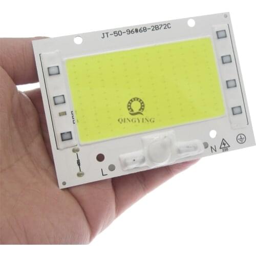 AC220V 50W LED COB Module 96*68mm Aluminum PCB Lamp Plate White/Warm With Smart IC Driver For Floodlight Spotlight Light Source