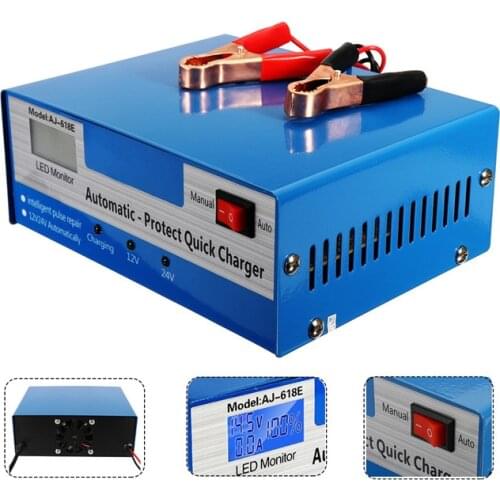 Car Battery Charger 12V24V Motorcycle Pure Copper Smart Repair Automatic Battery Charger