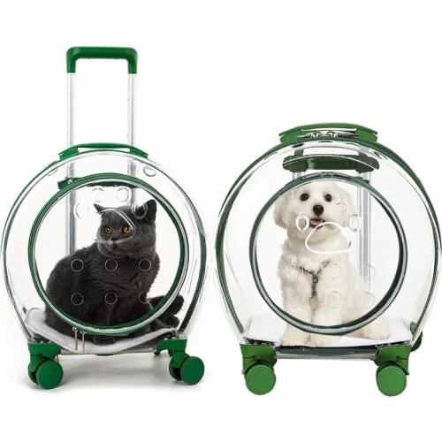 Pet Trolley Case Dog Cat Travel Transport Bag Rolling Luggage Backpack Going Out Portable Fashion Backpack Travel Handbag