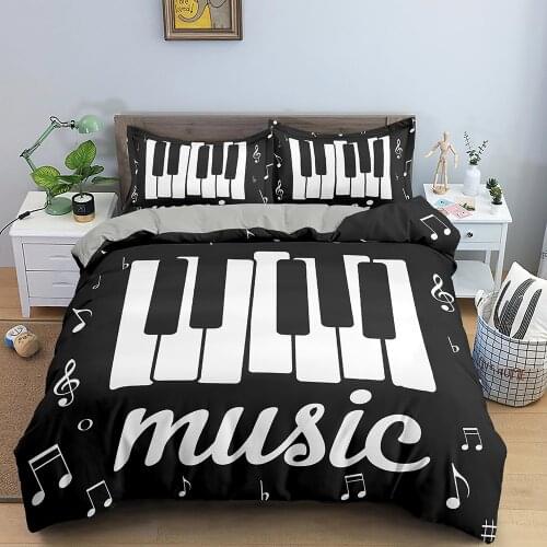 Music Notes Bedding Set King Musical Theme Duvet Cover Comforter Cover Kids Girls Adult Soft Microfiber Music Bedding Set Queen