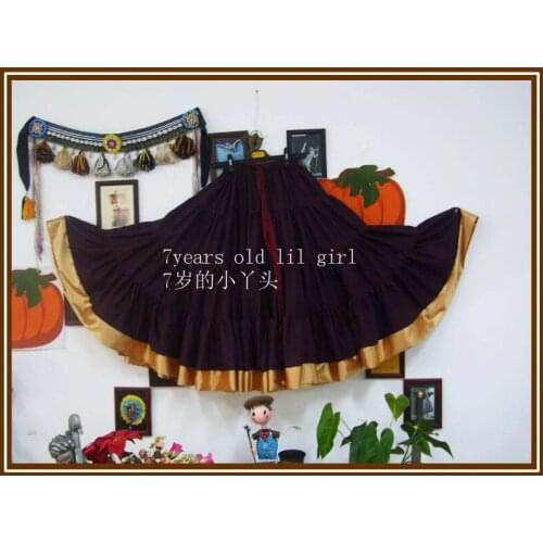 Cotton 4Tiered 18Yards Ats Gypsy Tribal Belly Dance Skirt With Border EI34