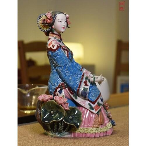 Ceramic classical Fine carving New Chinese style handmade home decoration accessories living room decoration Creative design