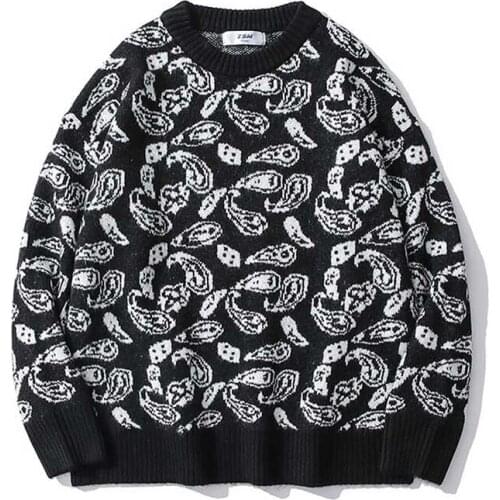 KIOVNO Men Fashion Oversized Knitted Pullover Sweater O Neck Harajuku Loose Sweatshirt For Male Tops Vintage