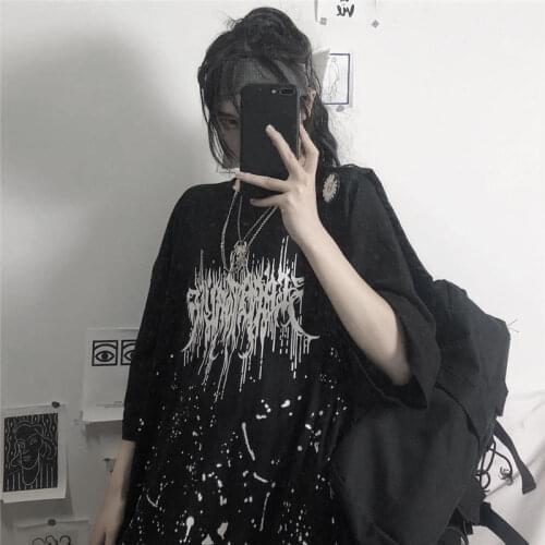 Korean version of the t-shirt 2021 new Harajuku plus size half-sleeved T-shirt men and women printed tops spring loose short sle