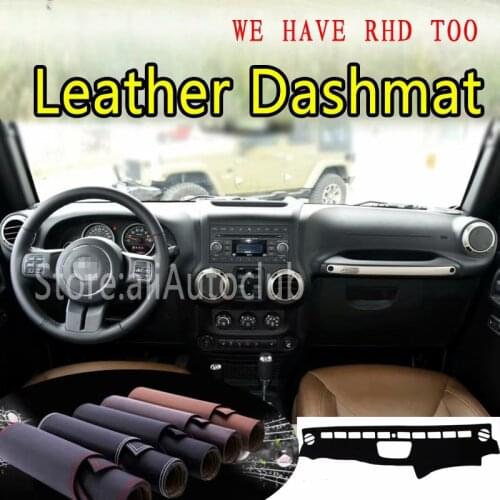 For Jeep Wrangler (JK) 2006-2016 2008 2015 2014 Leather Dashmat Dashboard Cover Dash SunShade Carpet Custom Car Styling LHD+RHD