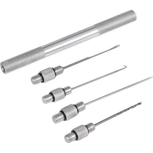 5-in-1 Carp Strong Fishing Rigging Bait Needle Kit Tool Set Bait Boilie Drill Stringer Needle with Nonslip Aluminum Alloy Handle