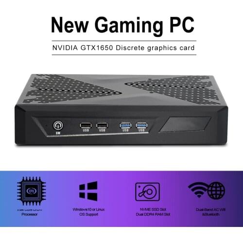 Desktop Computer Gaming Mini PC Intel Core i5 7500 i5 9400F GTX 1050ti 1650 4GB with 2 HDMI DP DVI 4 display ports gamer WiFi BT
