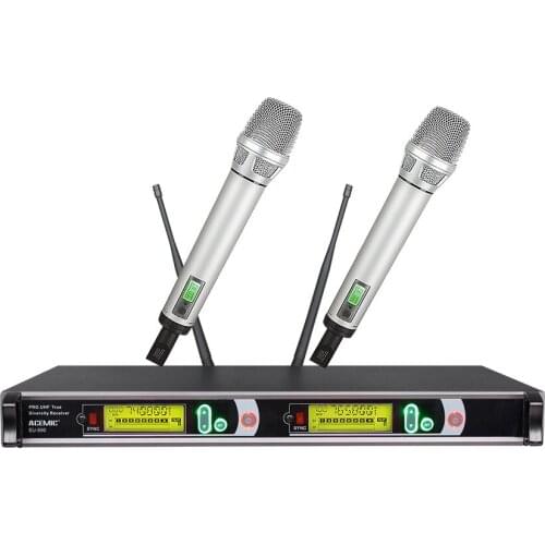 One for two professional true diversity microphone U-segment FM wireless microphone wedding host stage performance KTV bar
