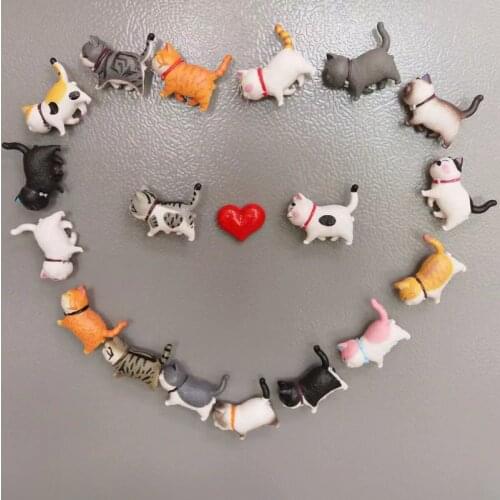 Wholesales 9 Pieces/lot Quality 3D Magnetic Fridge Magnet Cute Anime Cat Animal Magnet for Refrigerator Kids Whiteboard Magnet
