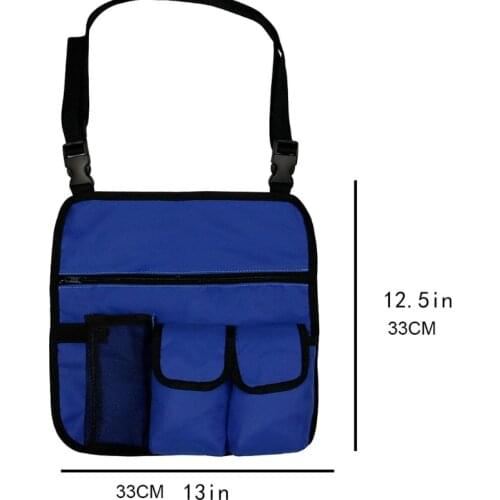 Polyester Chair Armrest Organizer Waterproof Beach Chair Hanging Storage Pouch Snack Bag with 4 Pockets for Outdoor Dropship