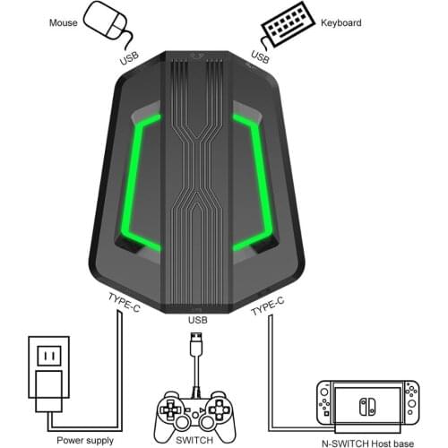 P6 Gaming Keyboard And Mouse Converter Gamepads For N-Switch,PS4, Xbox One, PS3, Xbox 360 Video Games USB Joystick Controller