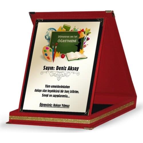 Personalized Red Plaque (Teachers Day Temalı-27)