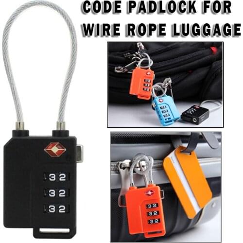 Anti-theft Code Password Padlock Smart Combination Lock Travel Luggage Suitcase 3 Digit Steel Wire Security Lock