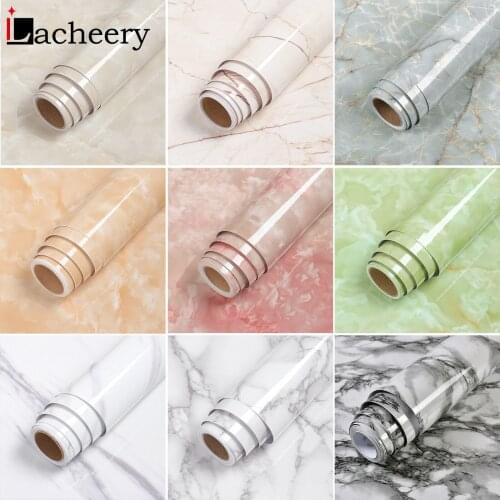 50 Colors Marble Self Adhesive PVC Wallpaper Living Room Peel And Stick Waterproof Kitchen Cabinets Desktop Renovation Stickers