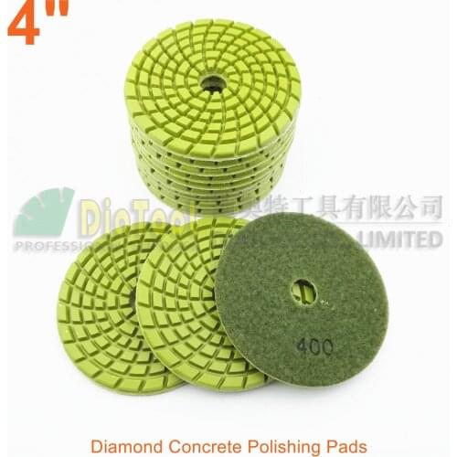 SHDIATOOL 12pcs 4inch Diamond resin bond concrete polishing pads #400 Renew Sanding discs