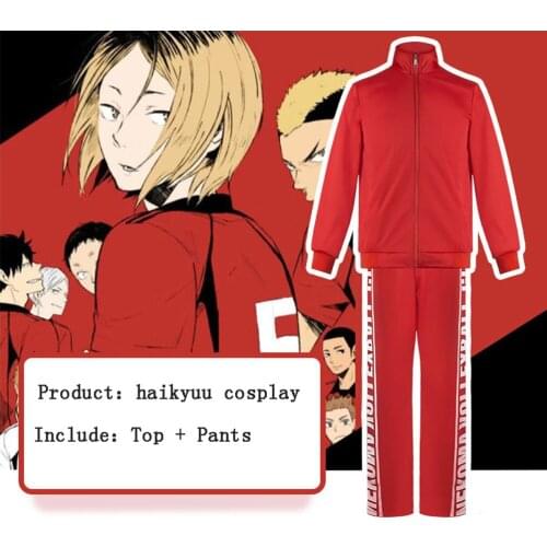 Anime Haikyuu School Uniform Jacket Pants Haikiyu Karasuno Nekoma Fukurodani Aoba Johsai Shiratorizawa Inarizaki Sportswear