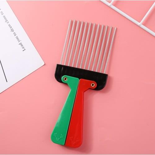 1pc Foldable Metal Wide Metal Teeth Salon Comb Afro Detangle Comb Portable Hairbrush Hairdressing Styling Tools