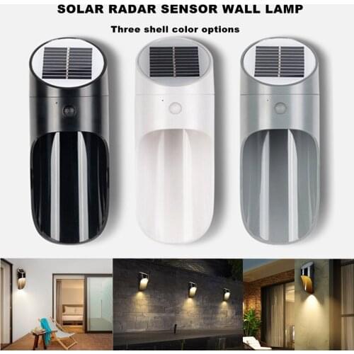 LED Solar Light Outdoor Radar Sensor Wall Light Waterproof IP65 15LED Lamp Outdoor Garden Pathway Fence Security Solar Wall Lamp