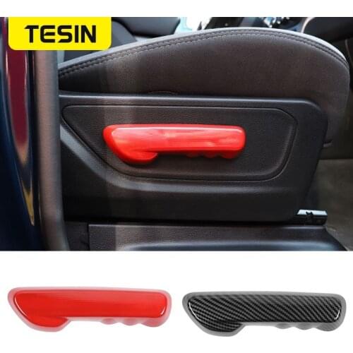 TESIN ABS Car Co-pilot Seat Manual Adjustment Decoration Cover Trim Stickers For Dodge RAM 1500 2018+ Car Interior Accessories