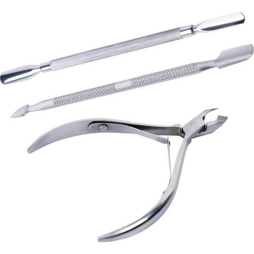 High Quality 3pcs Stainless Steel Remover Cutter Set Manicure Pedicure Care Salon Nail Polish Tool Set 3JT