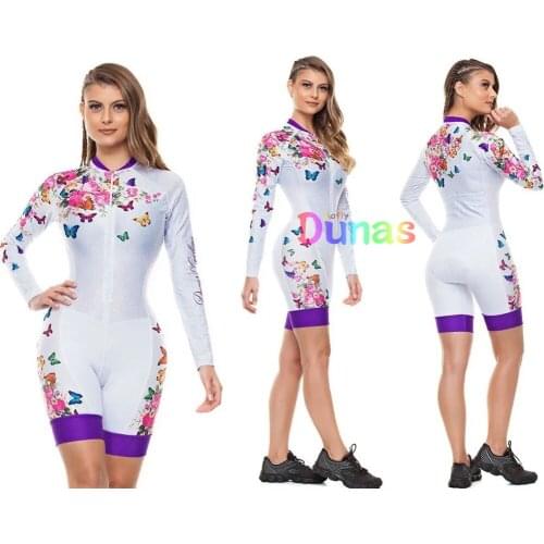 Dunas Female Long Sleeve Cycling Monkey Outfit Womens Cycling Clothing With Free Shipping Jumpsuit Sets Bike Dresses Shorts Gel