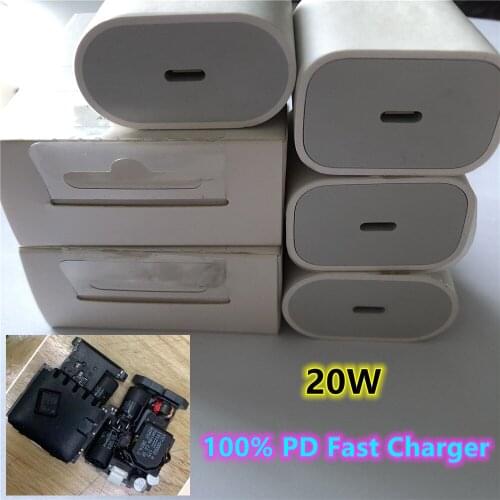 10pcs/lot 100% Genuine Source 20W PD USB Type C Fast Charger For 11 Pro Max 12 mini XS XR Quick USB-C Power Adapter Wall Charger