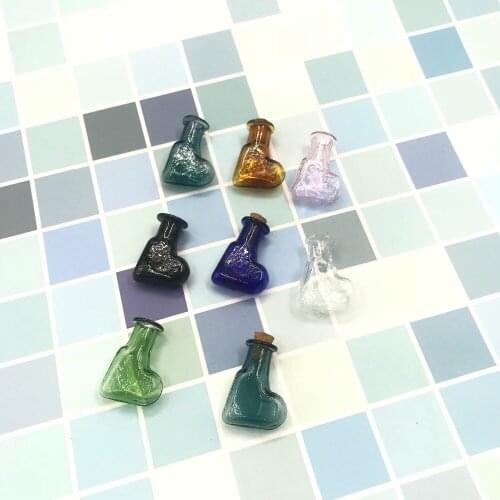 3pcs Heart Shape Mini Empty Glass Bottles With Cork Wishing Message Vials Jars Container Gift 2ml Home Decoration Accessories