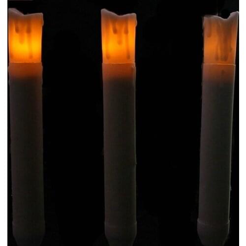 300pcs Battery Operate 6.5"(H) Burnt wick melted dip candle Drip Ivory LED Taper tealight Wedding Home Church Party Decor 15.5CM