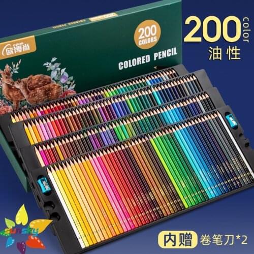 48 72 120 150 200 oil color pencil water soluble drawing pencil artist scholar painting set school art Supplies full color set
