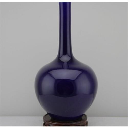 Antique QingDynasty porcelain vase,Gemstone blue sky ball bottle,hand-carving crafts,Home Decoration,handmade crafts/Collection