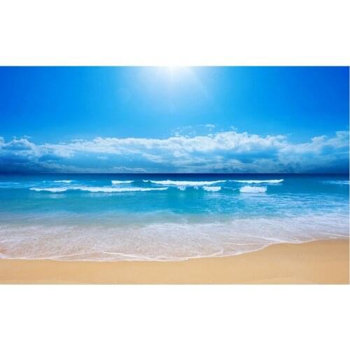 Photo wallpaper custom wallpaper TV setting wall of sitting room sofa Beach blue sky landscape mural