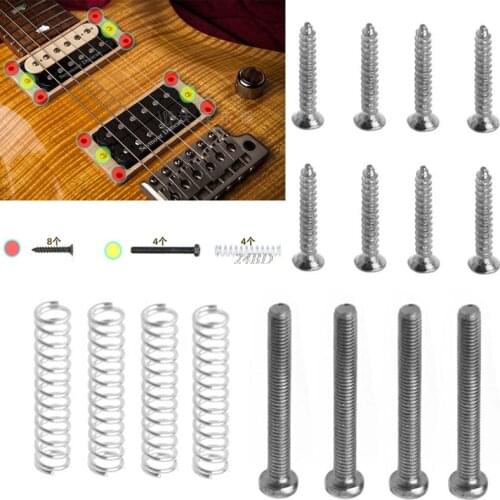 Guitar Humbucker Pickup Screws Kit Mounting Screws With Springs Silvery Drop Shipping Support